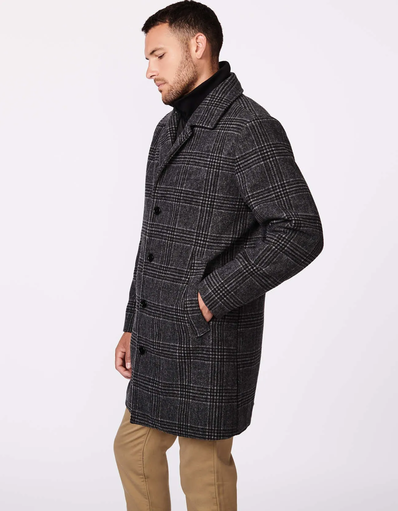 Men's Versatile Valley Plaid Wool Coat