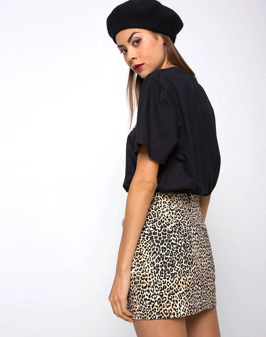 Mini Broomy Skirt in Rar Leopard Brown