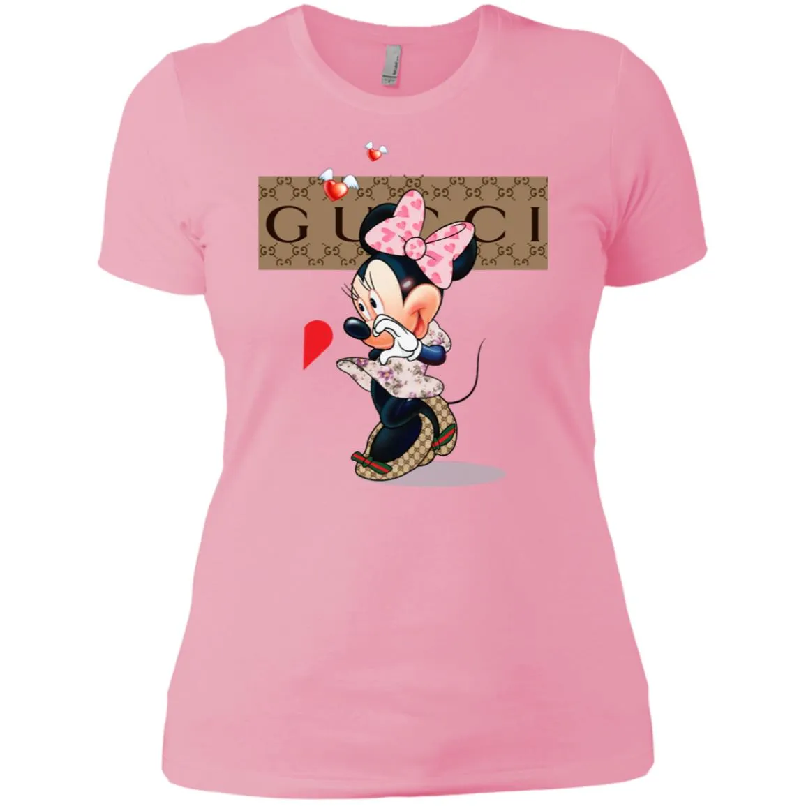 Minnie Mouse Love Couple T-shirt Valentine's Day T-shirt Women Cotton T-Shirt