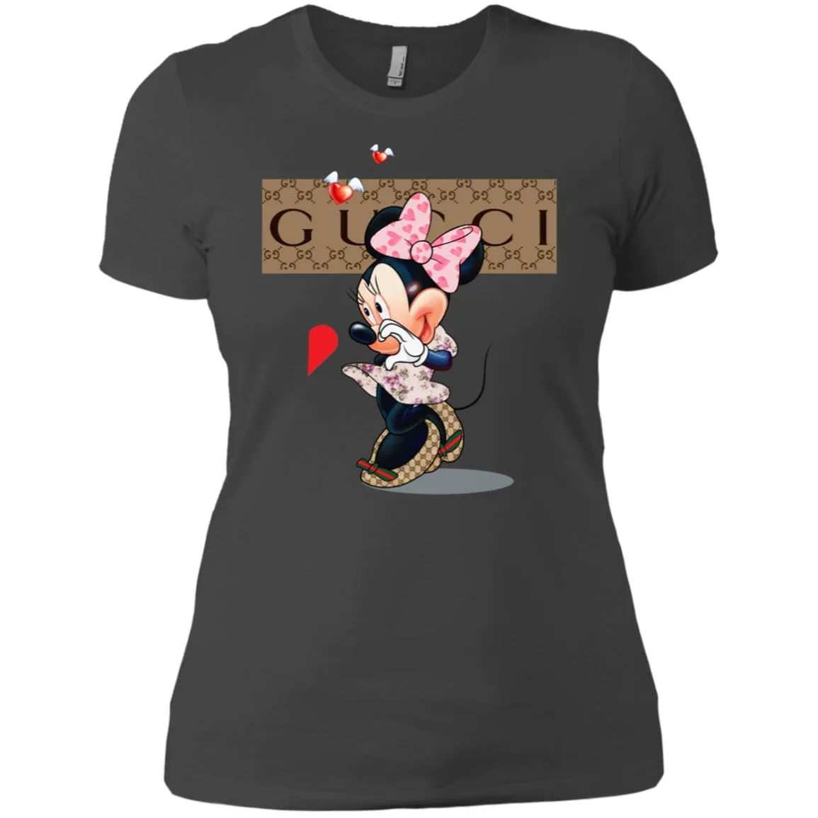 Minnie Mouse Love Couple T-shirt Valentine's Day T-shirt Women Cotton T-Shirt