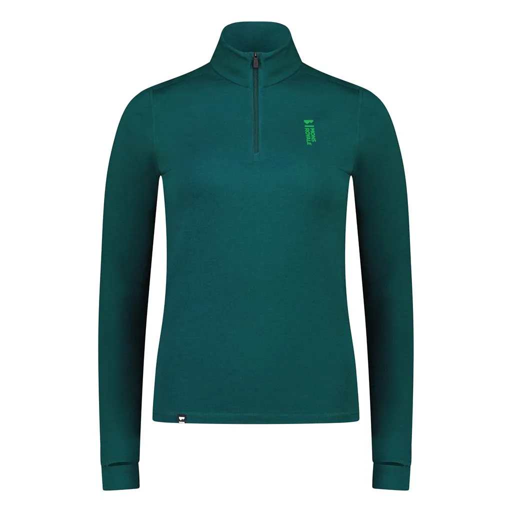 Mons Royale Womens Merino Flex 1/4 Zip Thermal Top - Evergreen