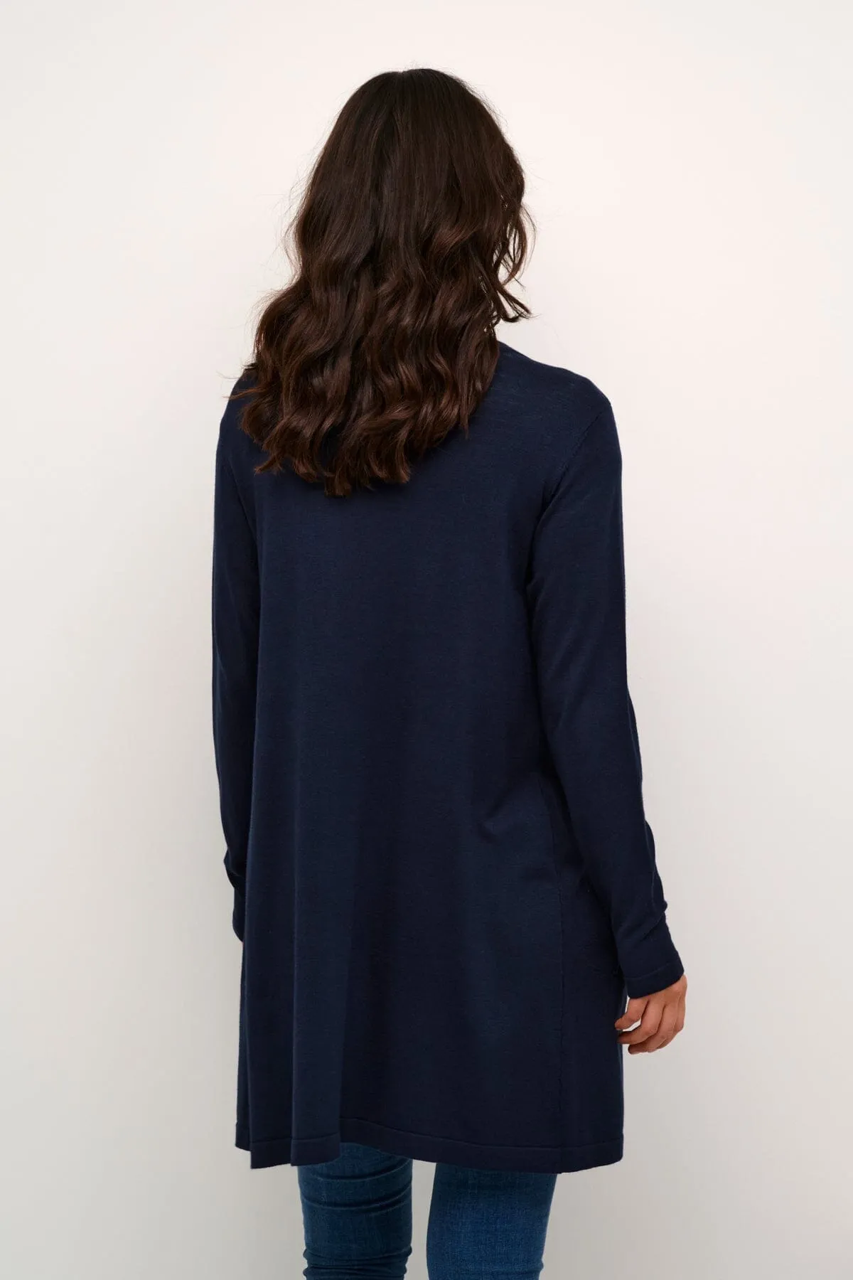 NAVY CARDIGAN WITH SIDE POCKETS