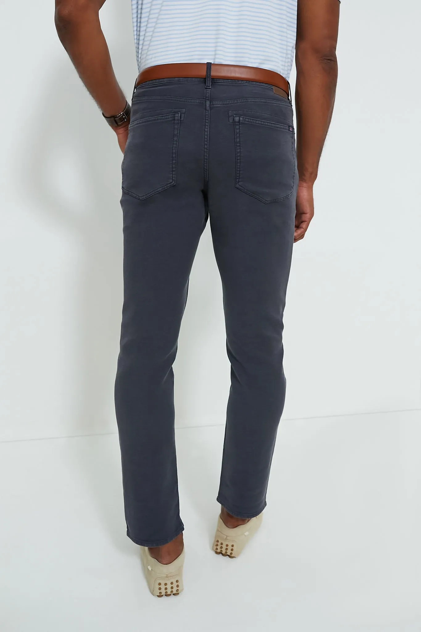 Navy Stretch Terry 5 Pocket