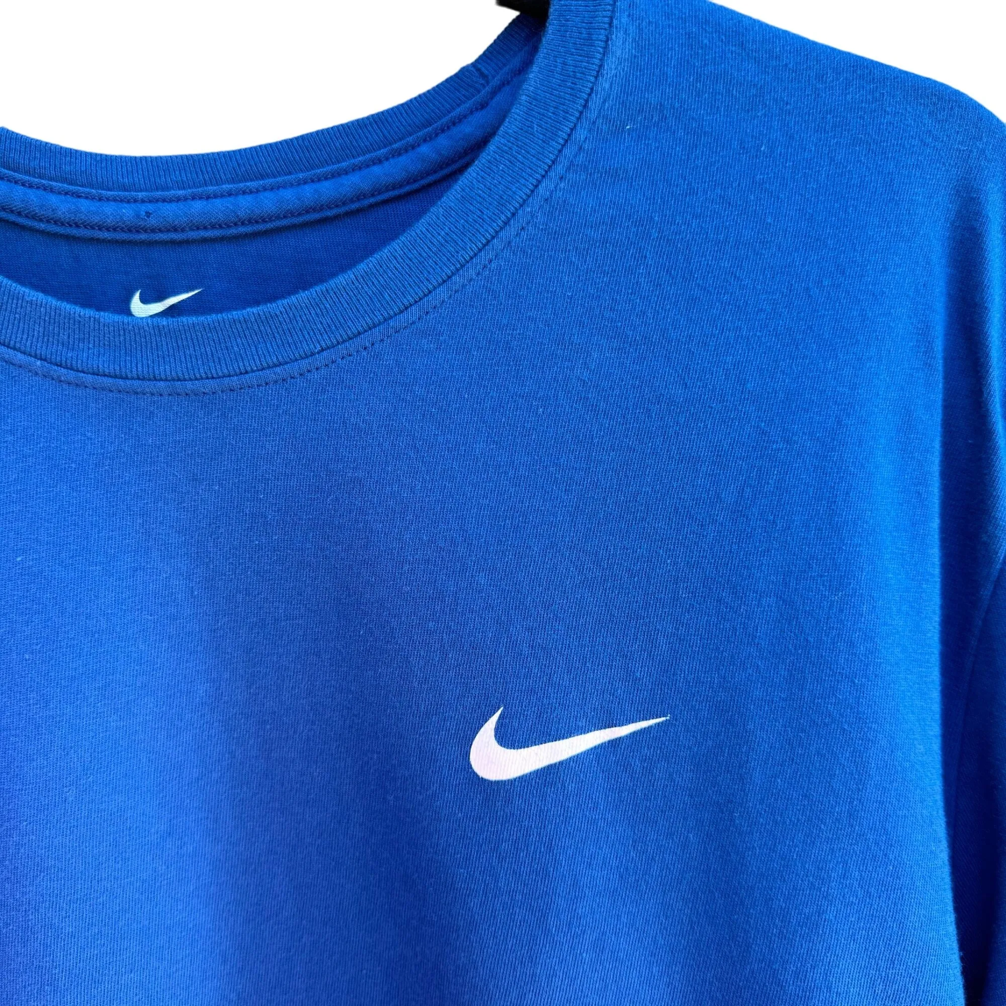 Nike Mens Blue Dri-Fit Athletic Cut Stretch Long Sleeve Workout Athleisure Shirt