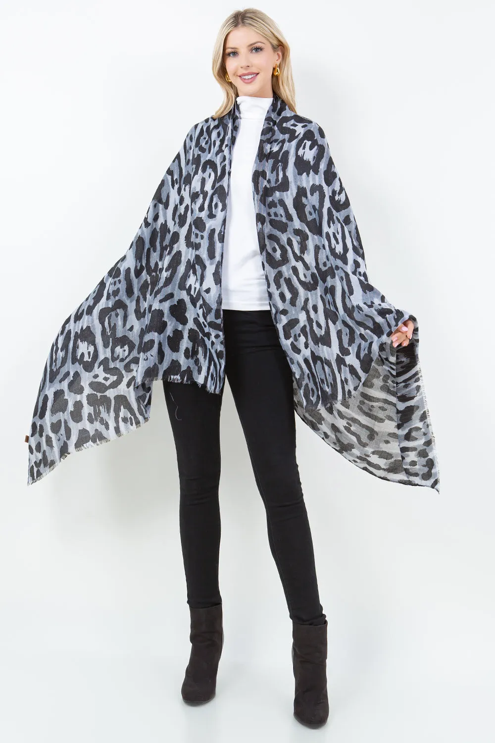 OP-4304 Leopard Scarf with Lurex