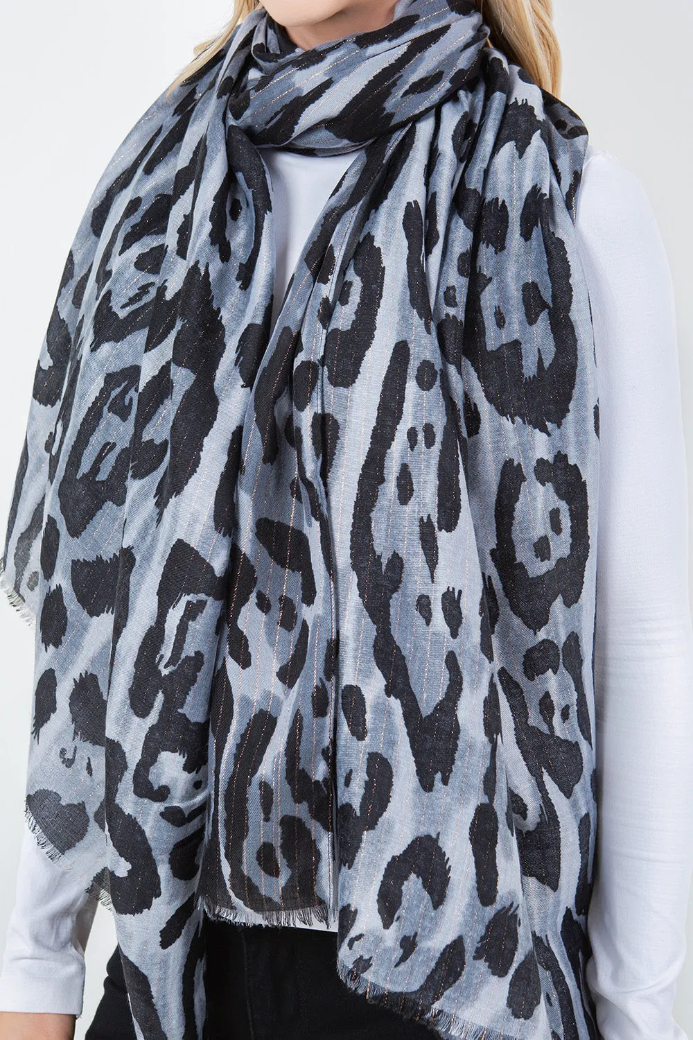 OP-4304 Leopard Scarf with Lurex