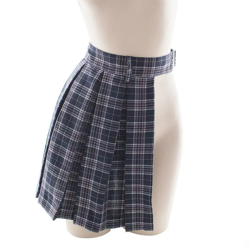 Open Plaid Skirt SD00449