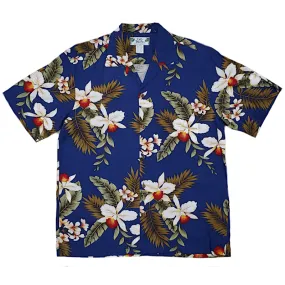 Orchid Dark Blue Floral Print Shirt