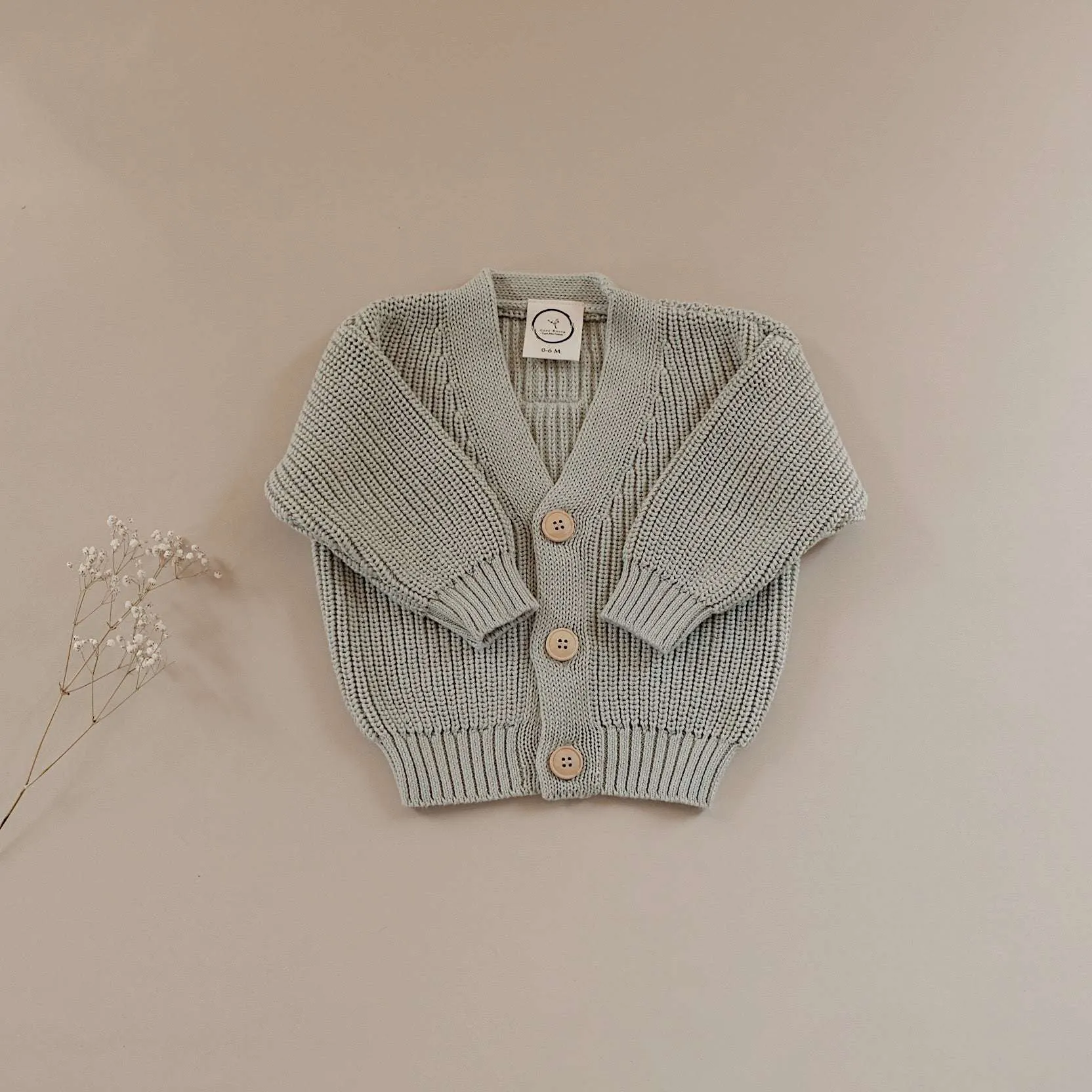 Organic Knit Cardigan - Seagrass