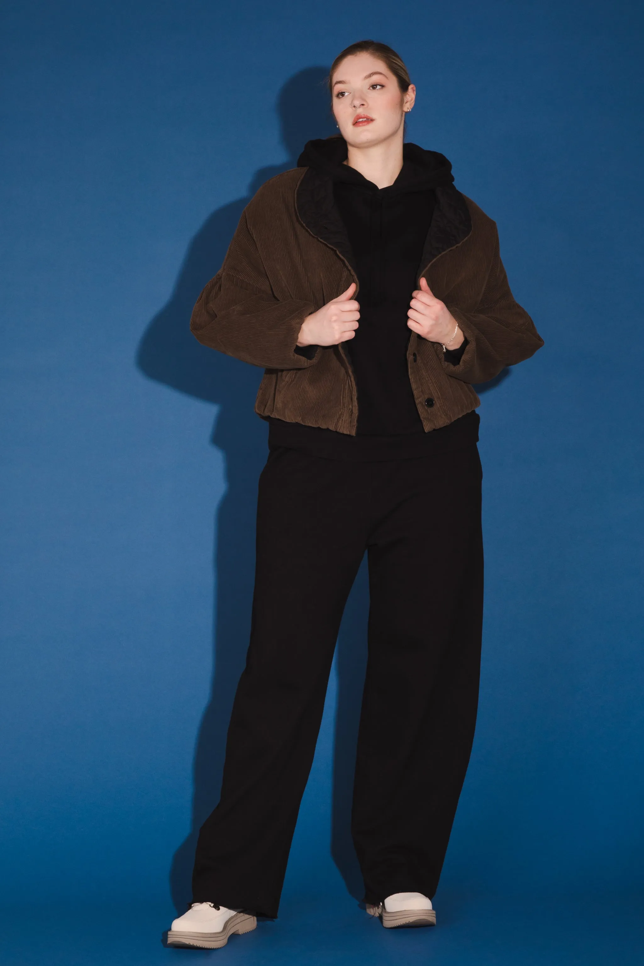 Organic Wide Leg Sweatpant in Black - Reg & Tall