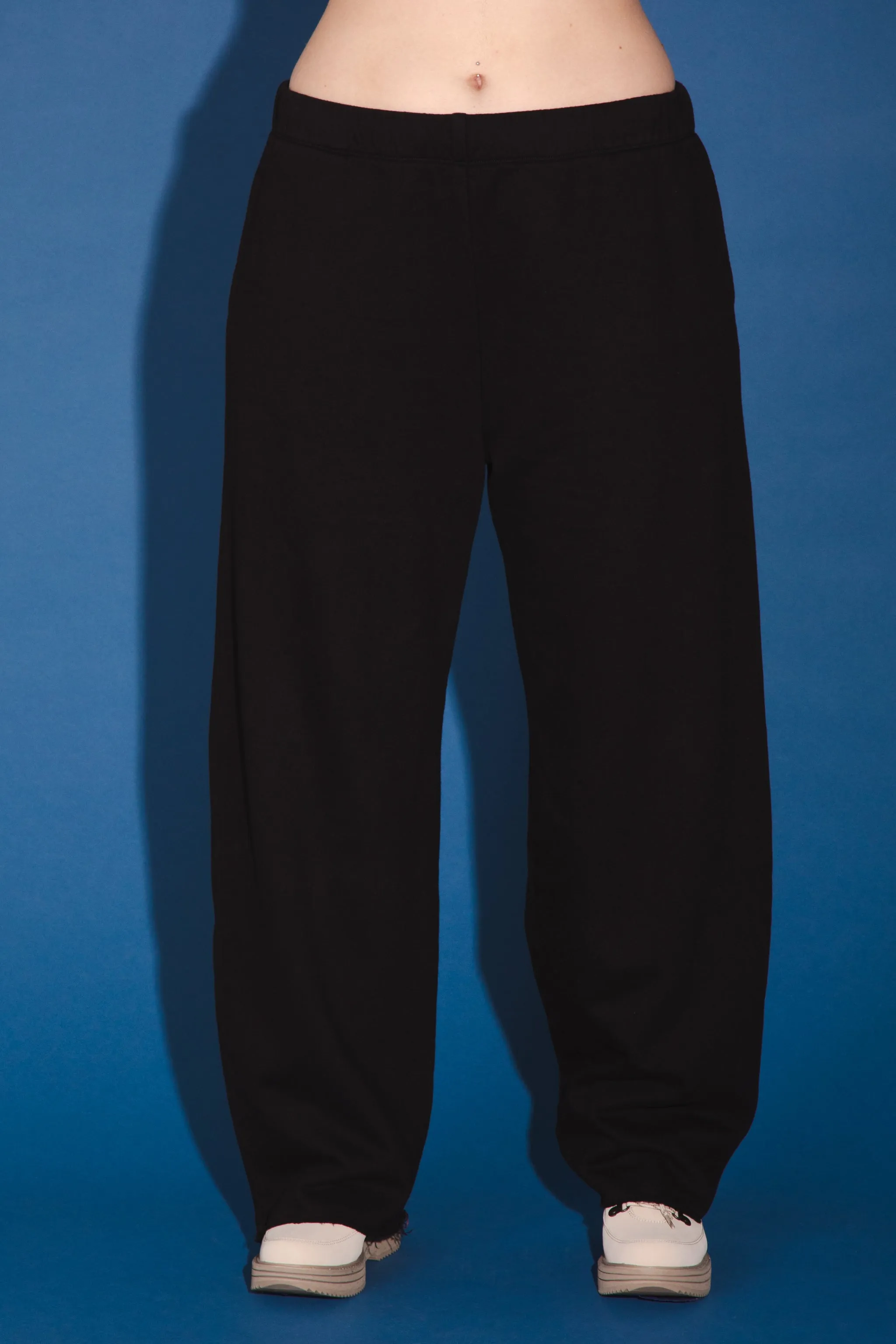 Organic Wide Leg Sweatpant in Black - Reg & Tall