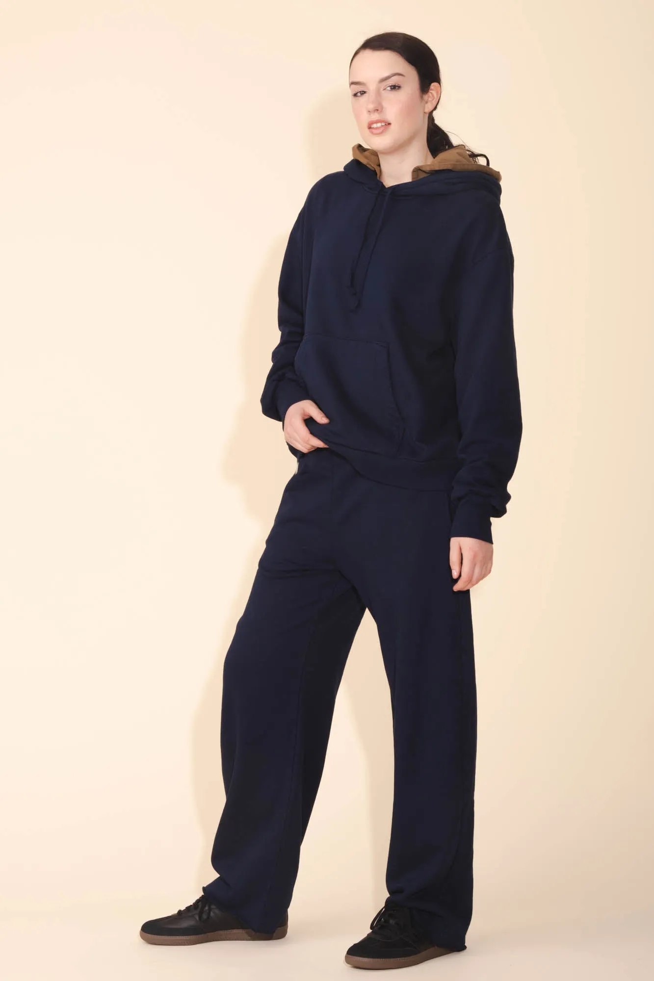 Organic Wide Leg Sweatpant in Midnight