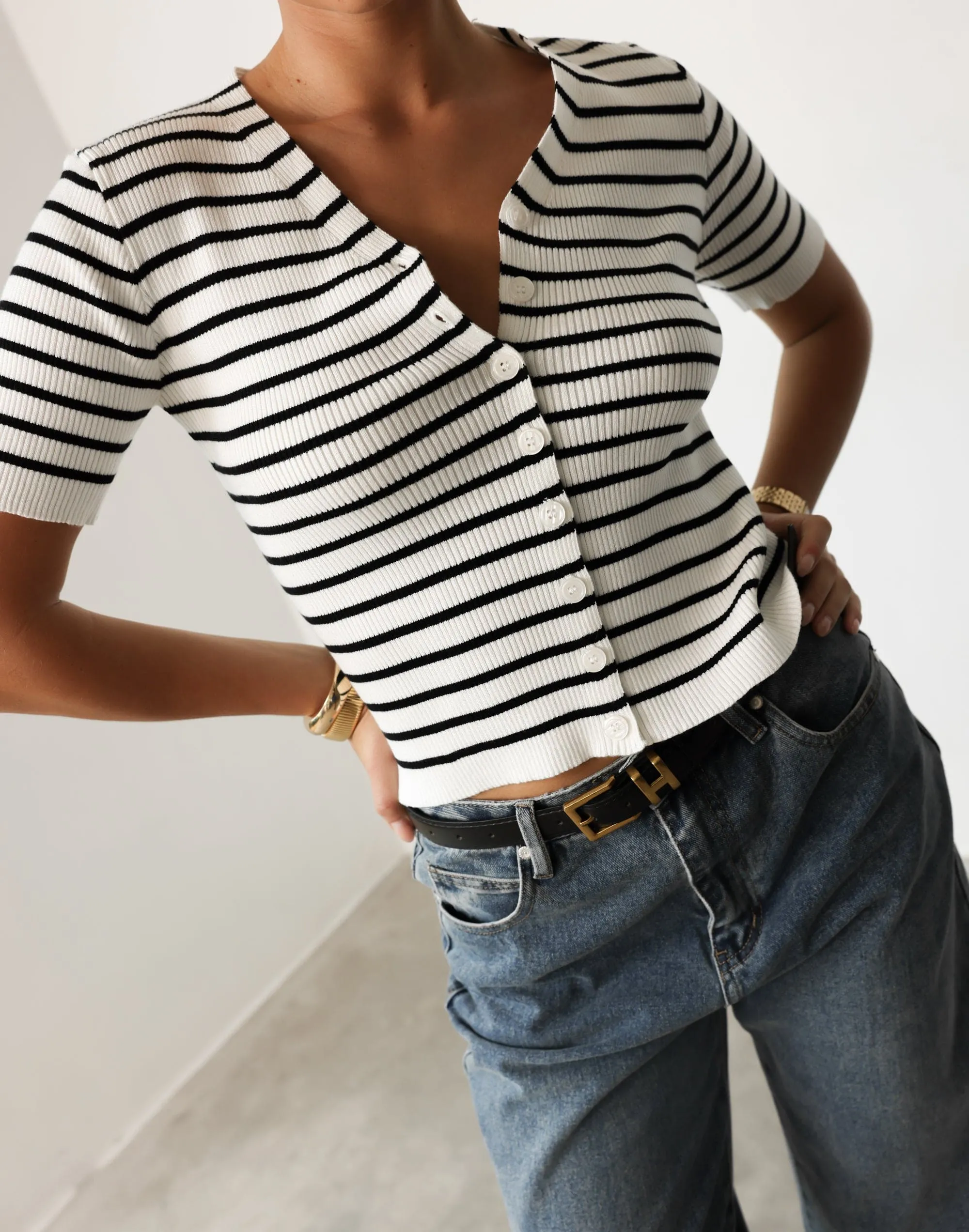 Orolfo Top (Black/White Stripe)