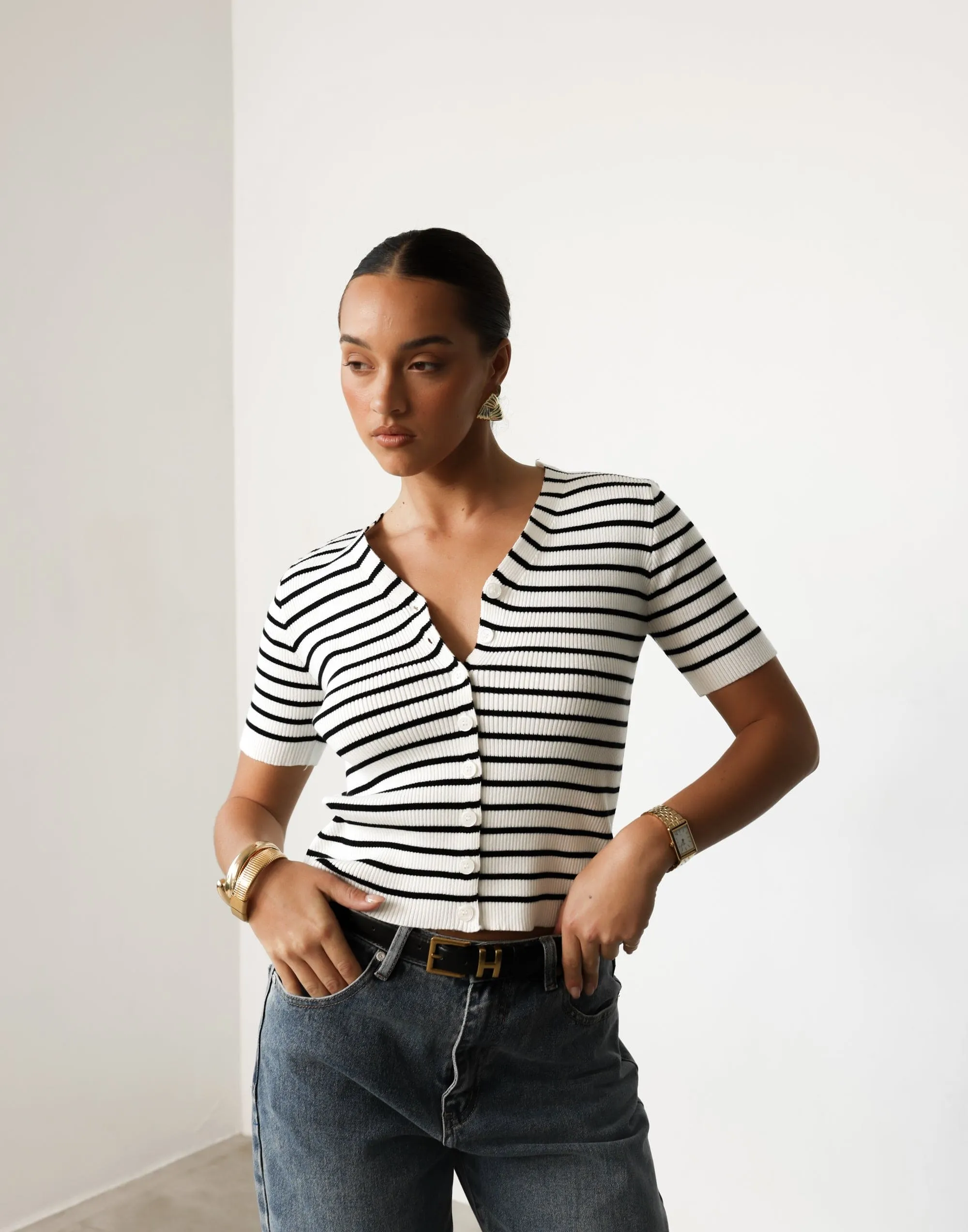 Orolfo Top (Black/White Stripe)