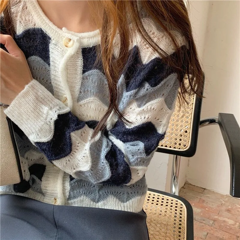 Oversize Autumn Vintage Loose Winter Knitted Cardigan Sweater