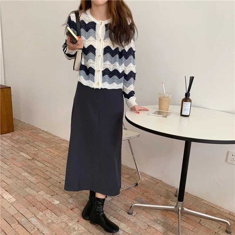 Oversize Autumn Vintage Loose Winter Knitted Cardigan Sweater