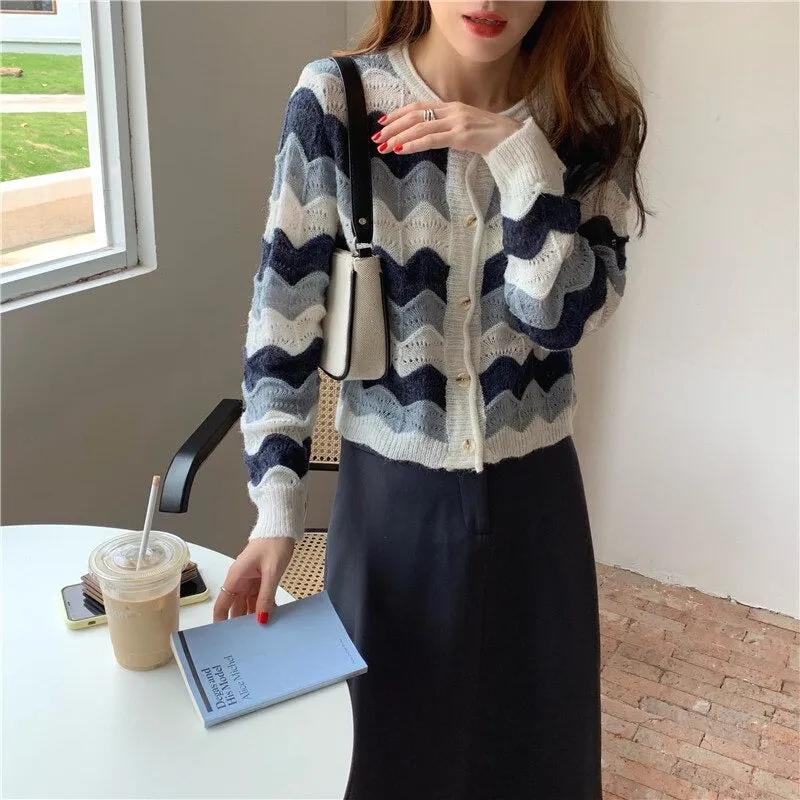 Oversize Autumn Vintage Loose Winter Knitted Cardigan Sweater