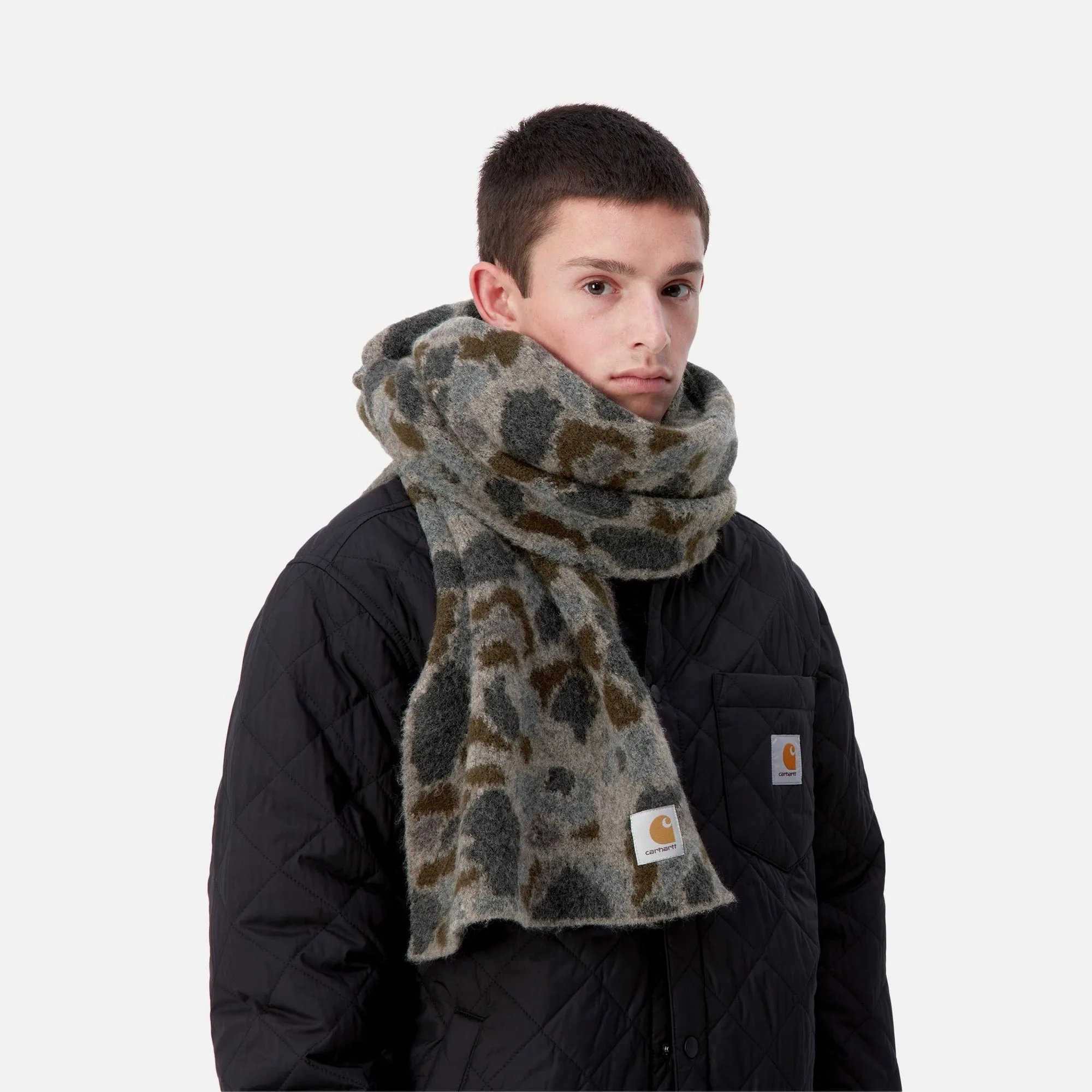 Palmer Scarf | Grey Camo Duck Jacquard