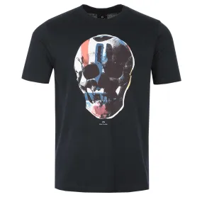 Paul Smith Skull Red Blue T Shirt in Navy