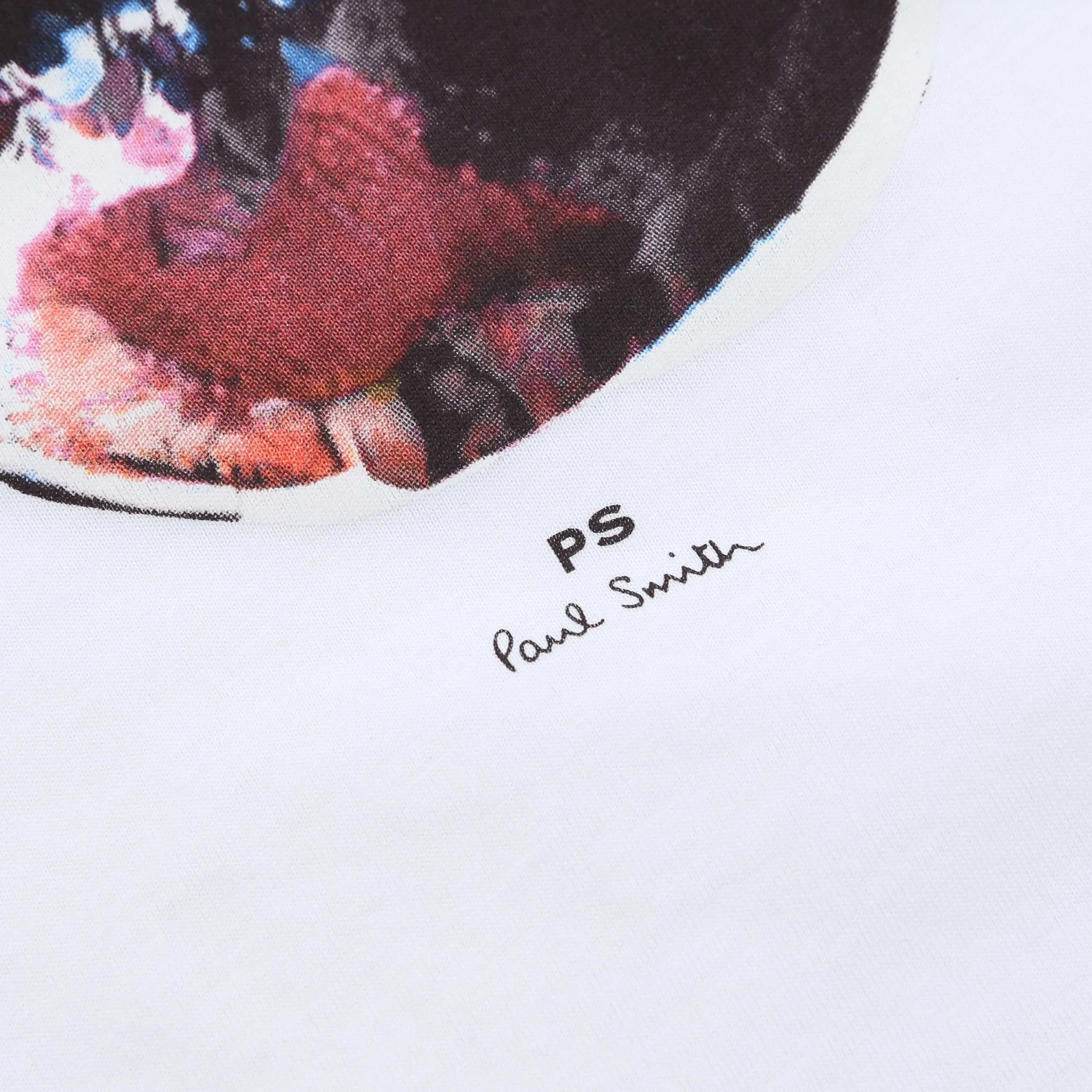 Paul Smith Skull Red Blue T Shirt in White