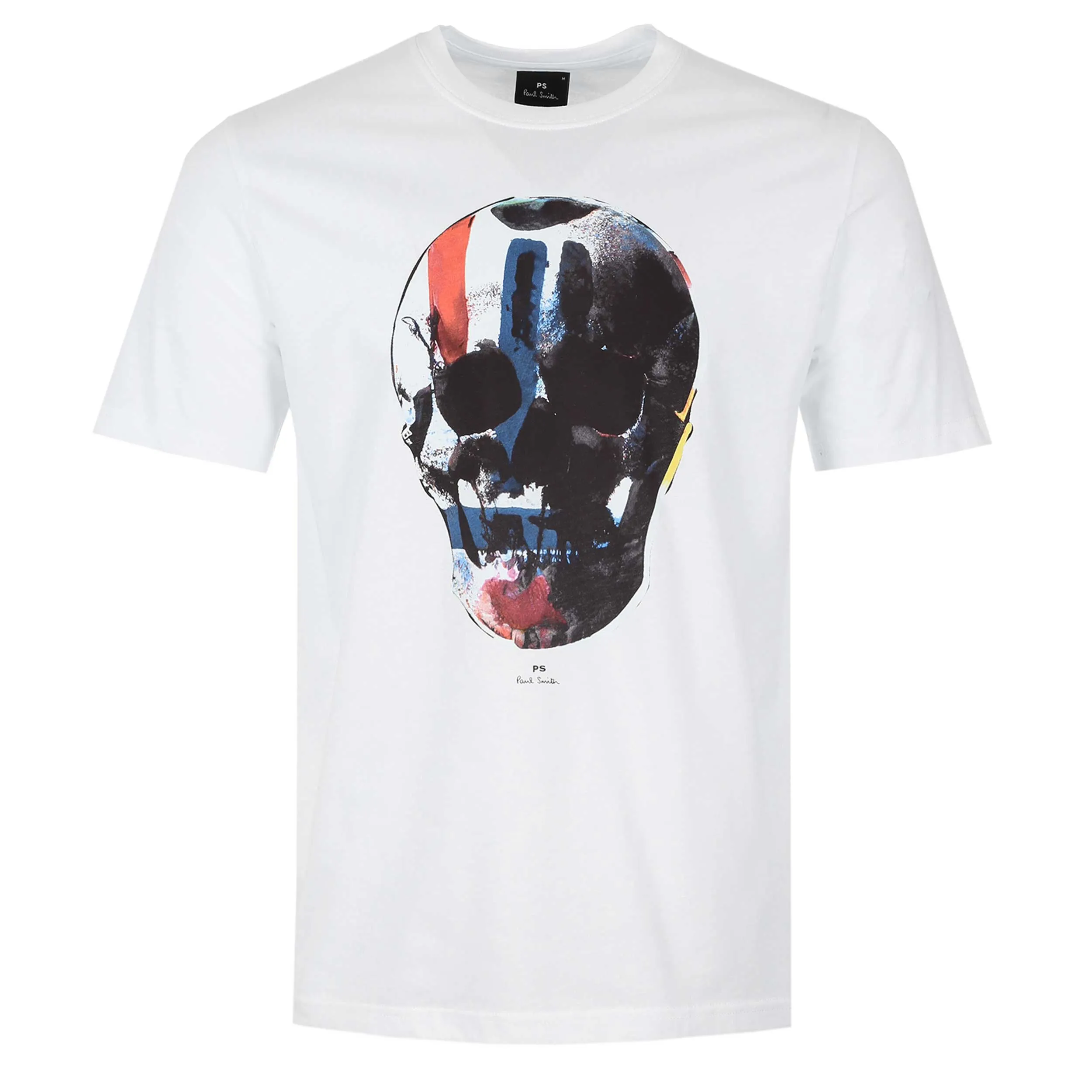 Paul Smith Skull Red Blue T Shirt in White