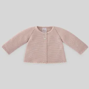 Paz Rodriguez Baby Girl Essential Pink Knit Cardigan