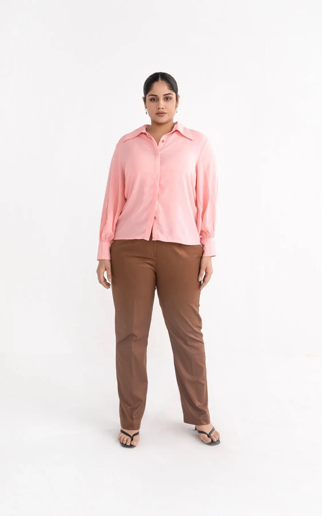 Pink Long-Collared Bishop Shirt for women