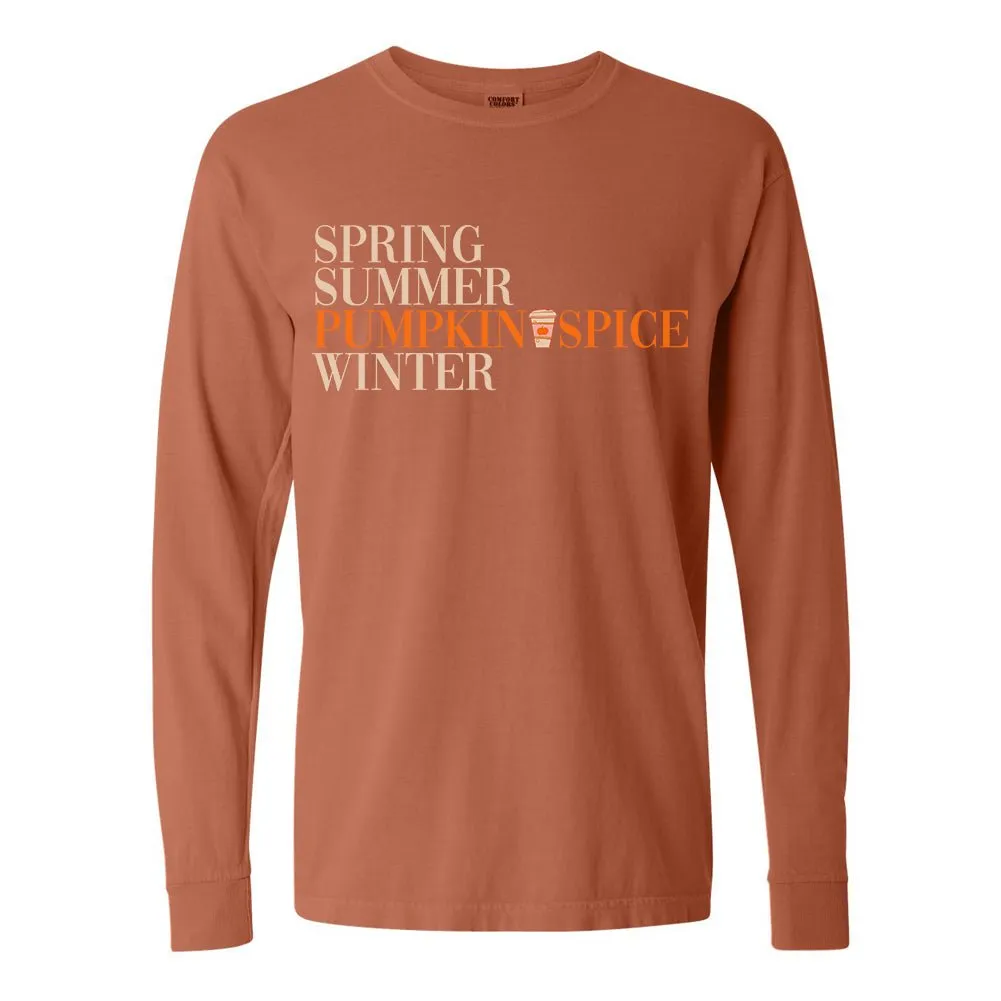 'Pumpkin Spice Season' Comfort Colors Long Sleeve T-Shirt