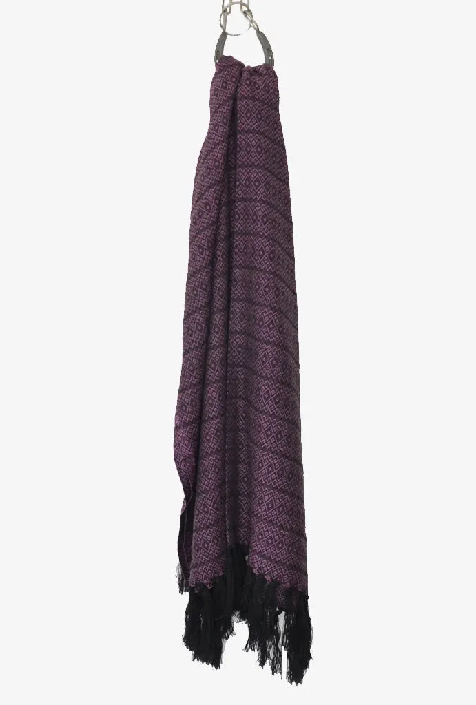 Purple Amethyst Merida Rebozo Shawl Mexican Blanket