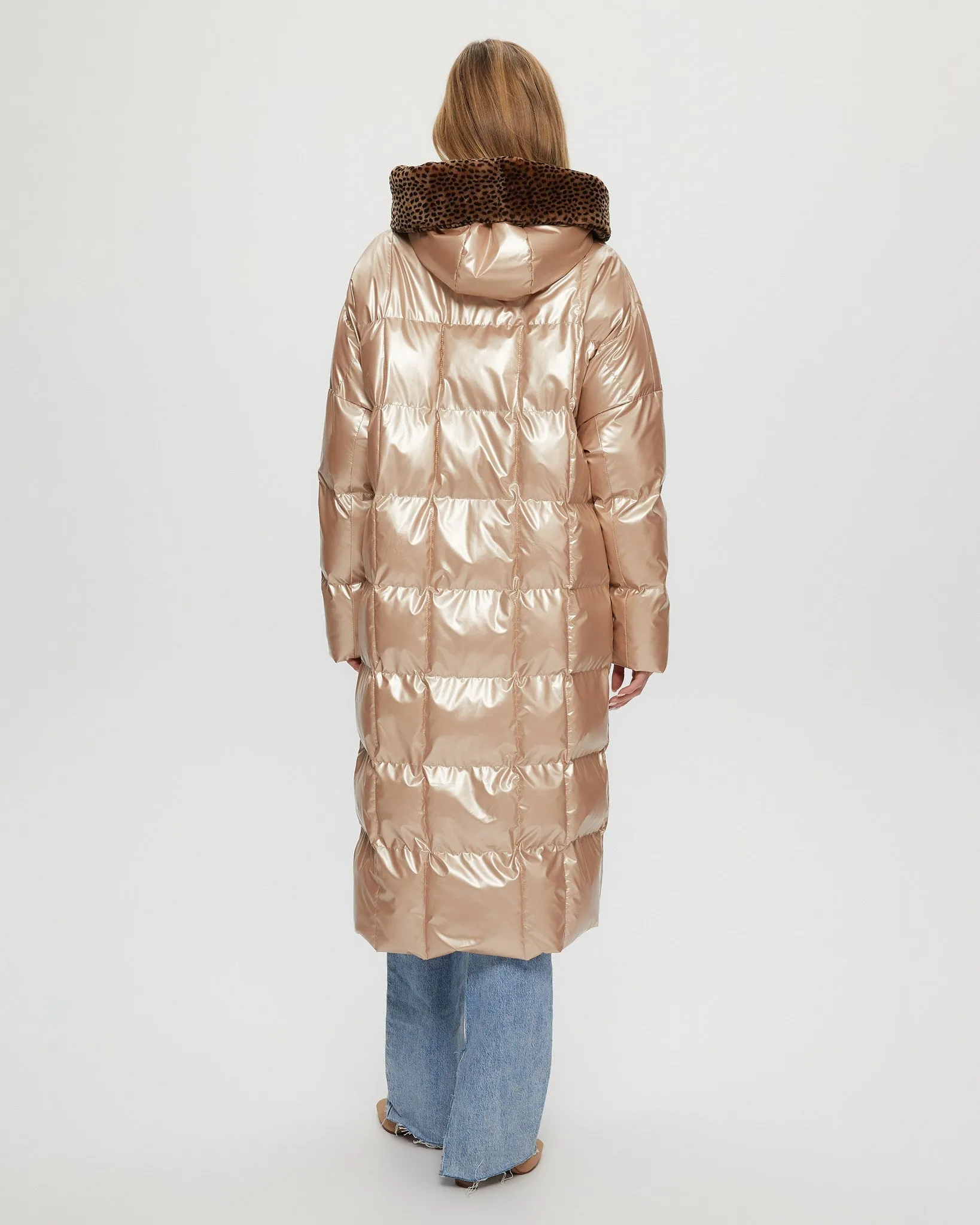 QUILTED PARKA WITH SHEARLING LAMB HOOD TRIM