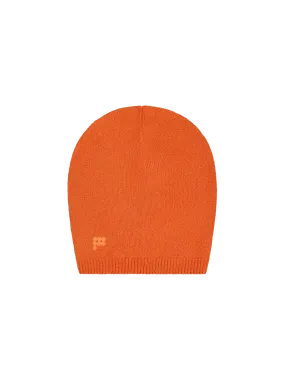 Recycled Cashmere Beanie—cinnamon orange