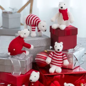 Red Heart Knit Polar Bear Ornaments