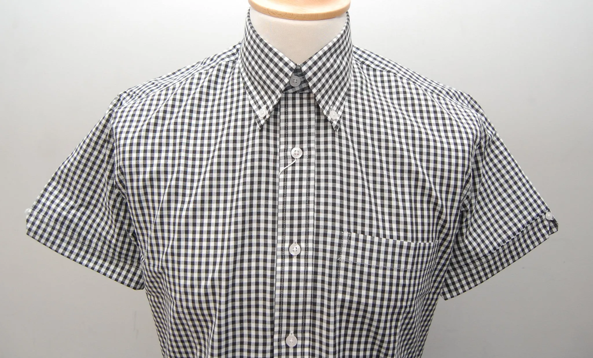 Relco Black Gingham Short Sleeve Shirt