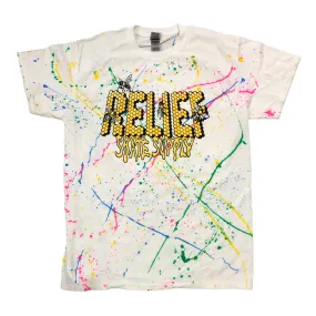 Relief Honey Bee Paint Splatter T Shirt White