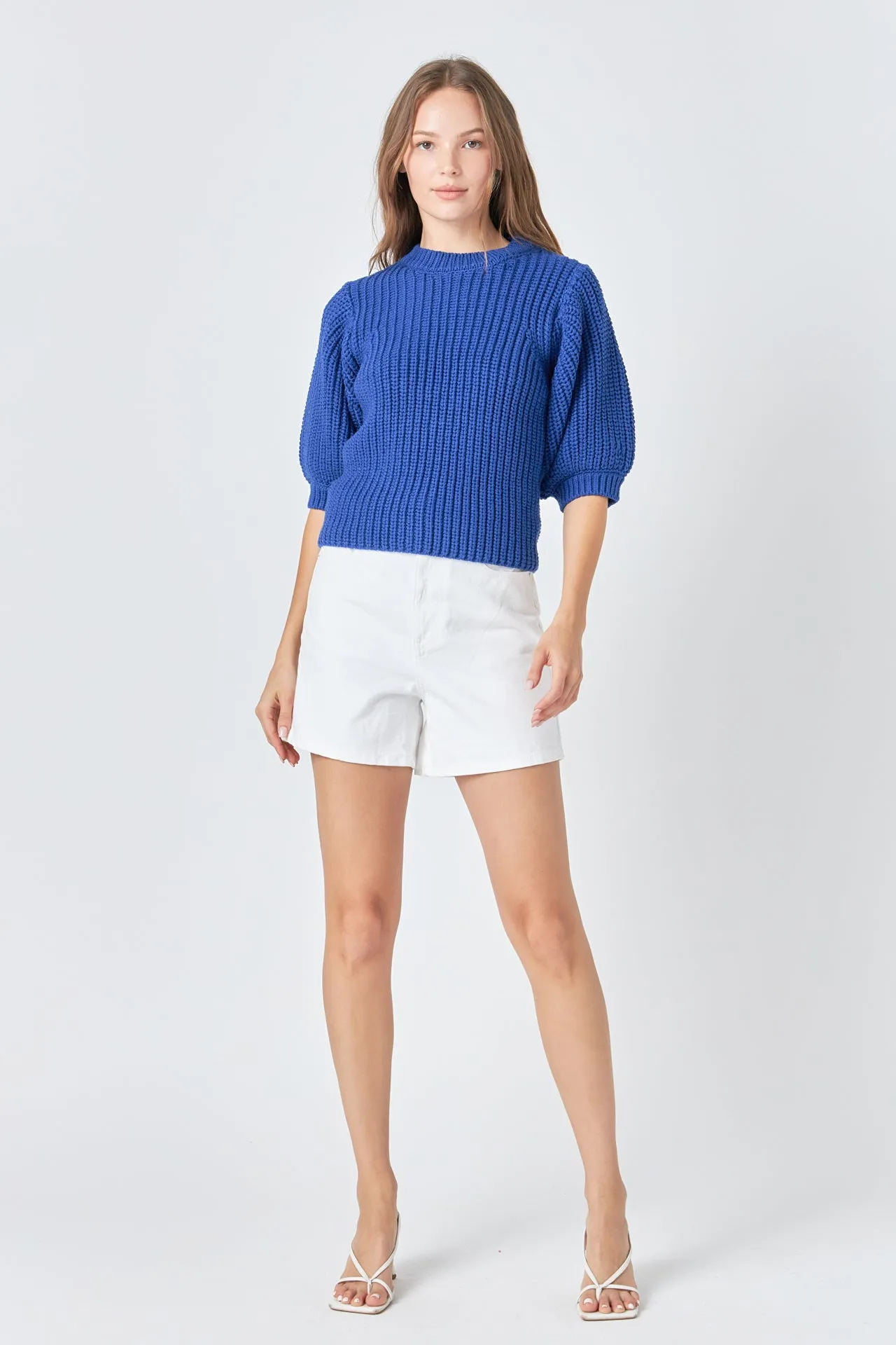 Round-neck Short Sleeve Knit Sweater