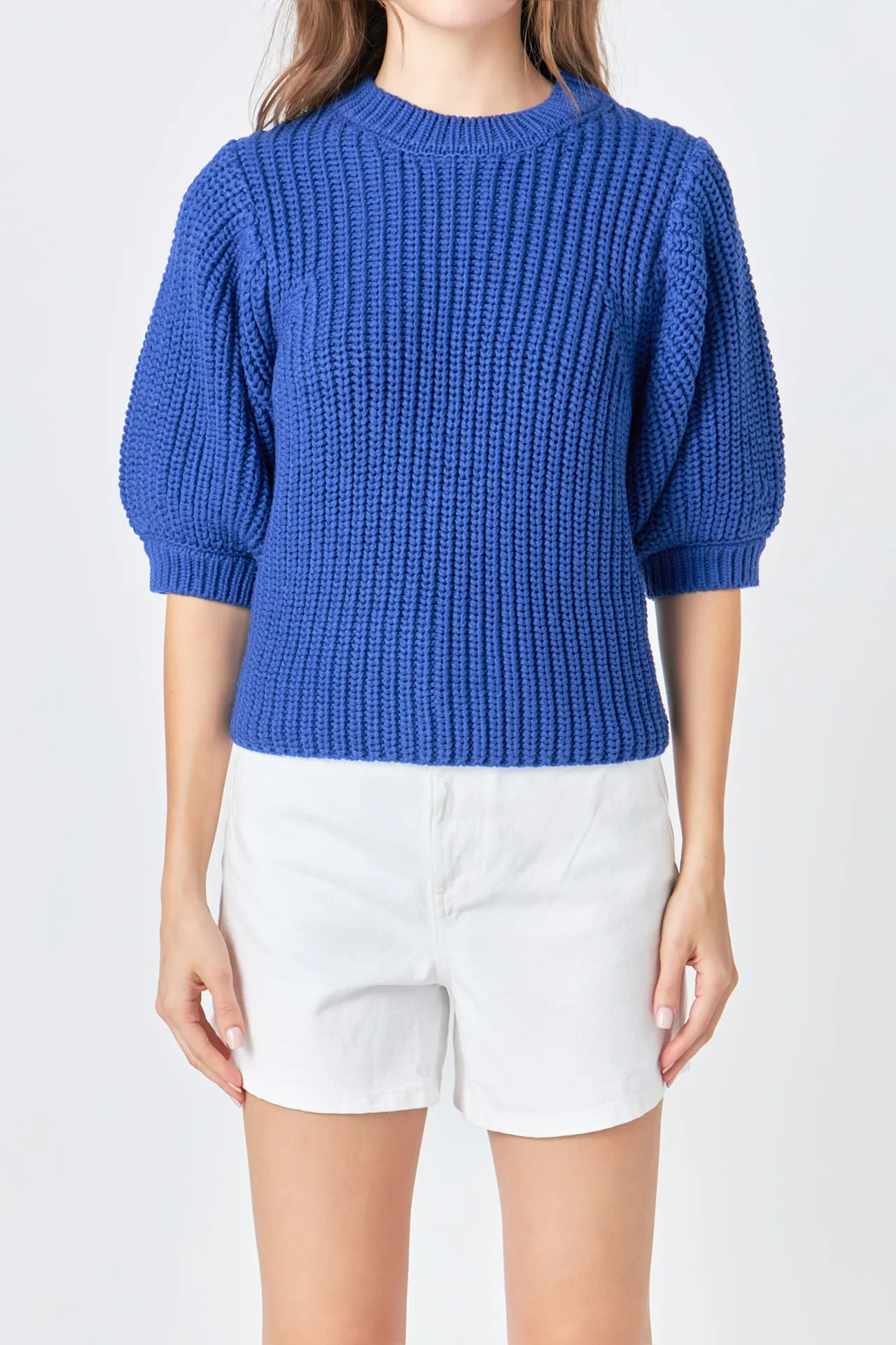 Round-neck Short Sleeve Knit Sweater