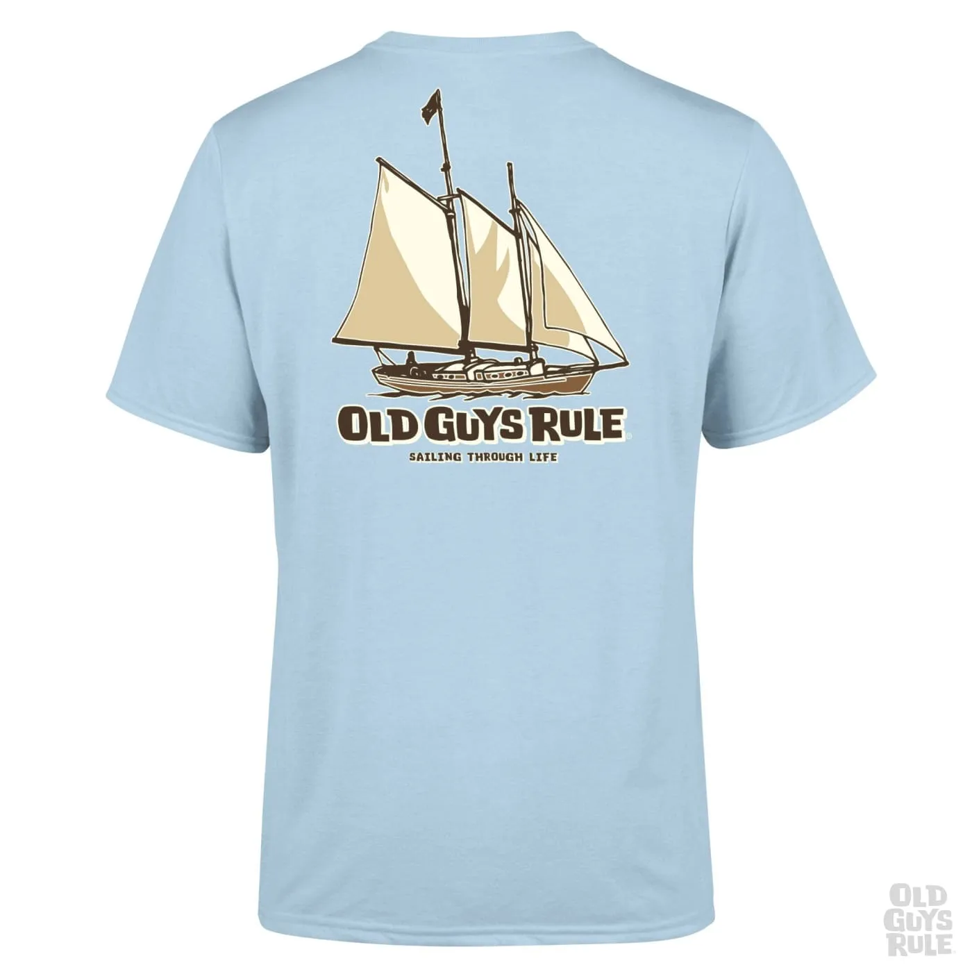 'Sailing Through Life' T-Shirt - Light Blue