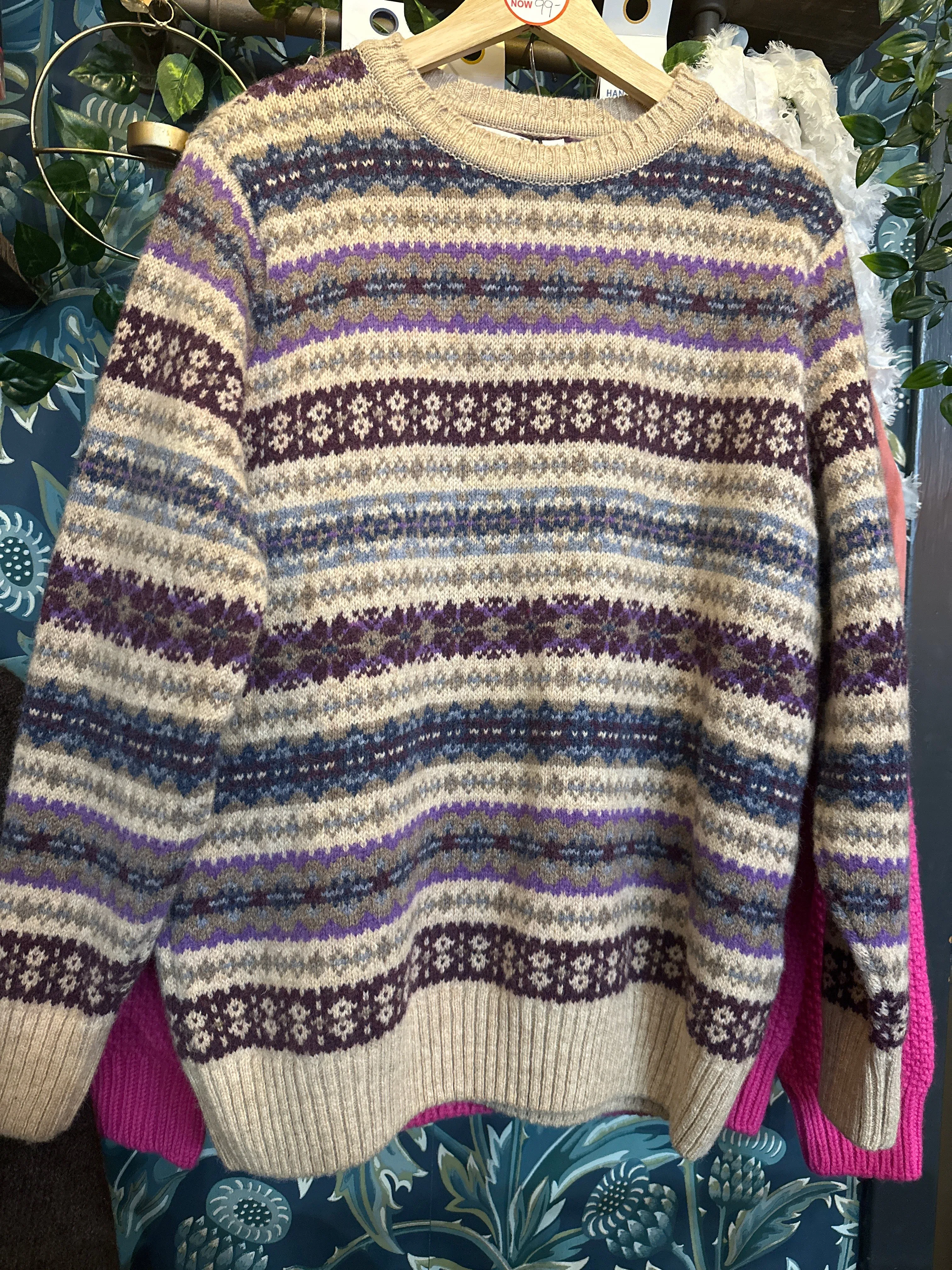 SALE Scottish All Over Fairisle Sweater In Tusk