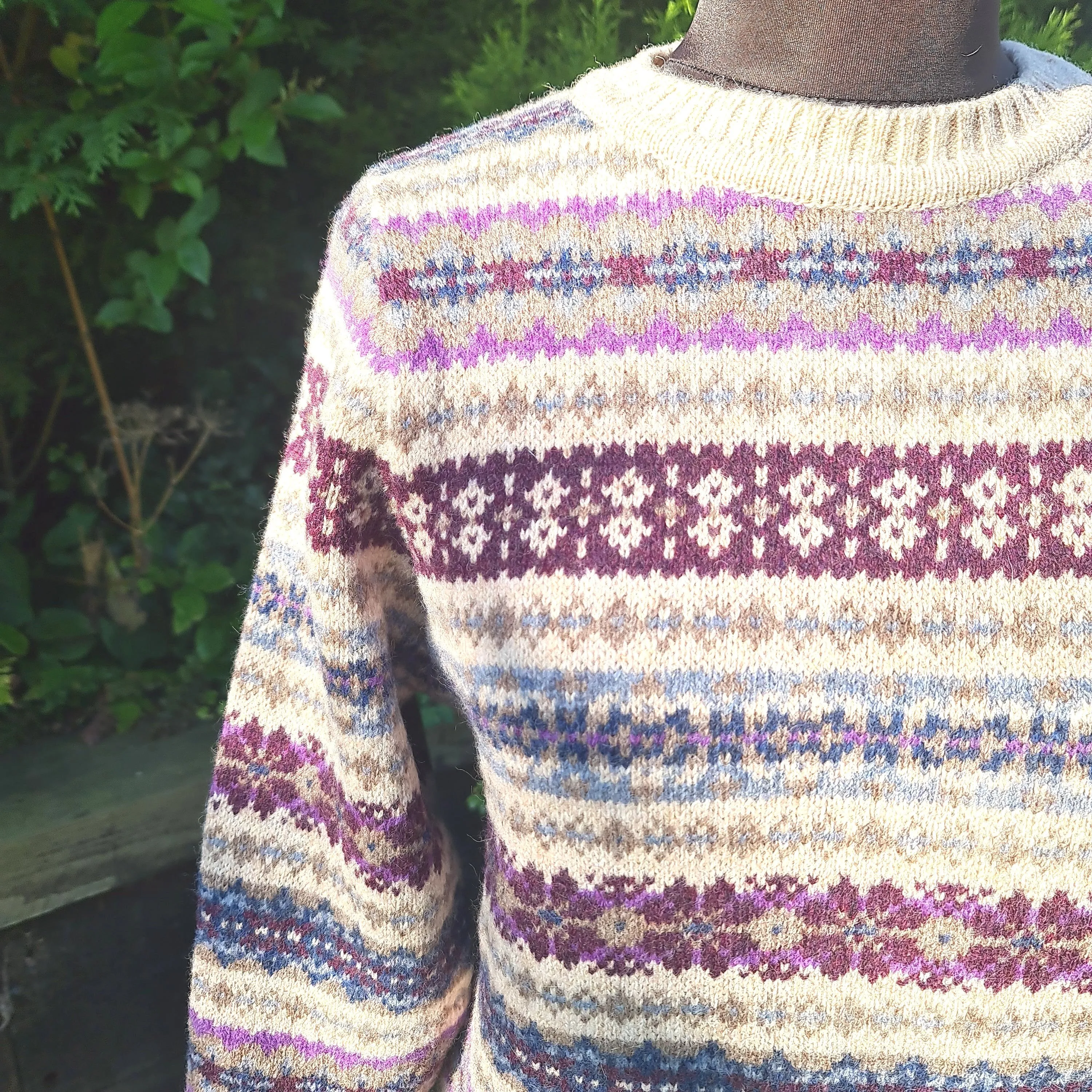 SALE Scottish All Over Fairisle Sweater In Tusk