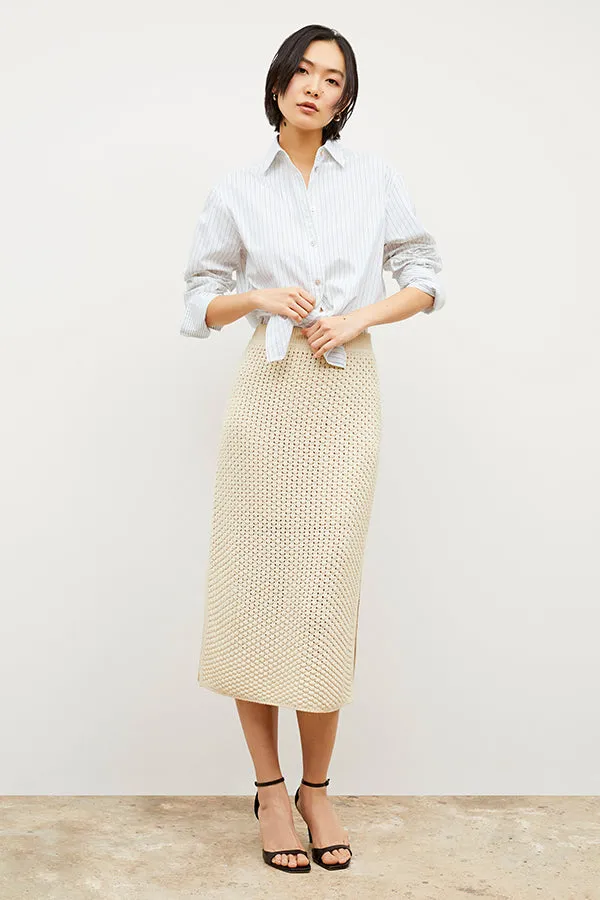 Senga Skirt - Popcorn Knit :: Coconut