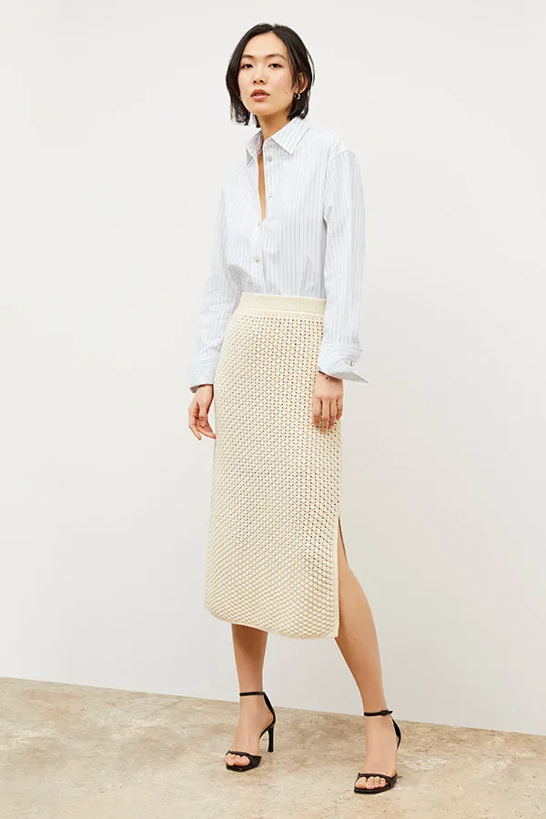 Senga Skirt - Popcorn Knit :: Coconut