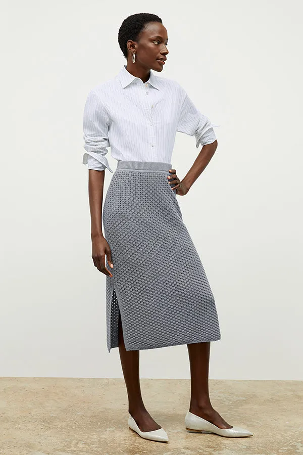 Senga Skirt - Popcorn Knit :: Flint Gray