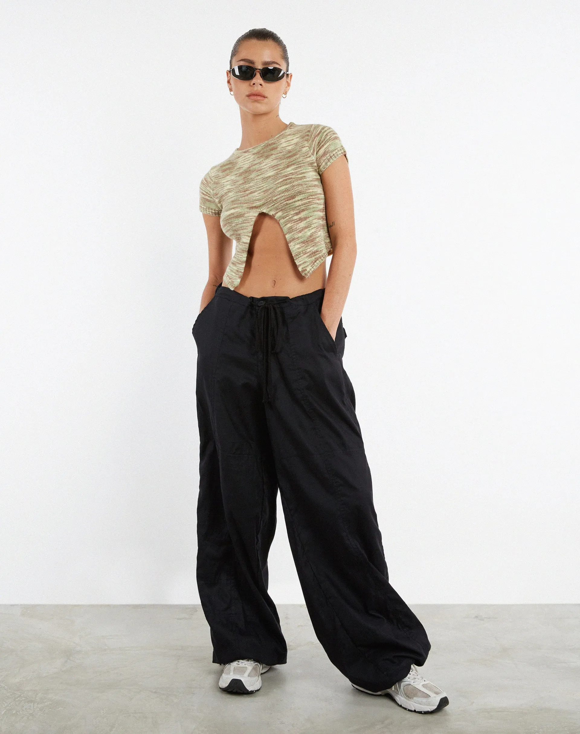 Sianda Crop Top in Mix Space Dye Khaki