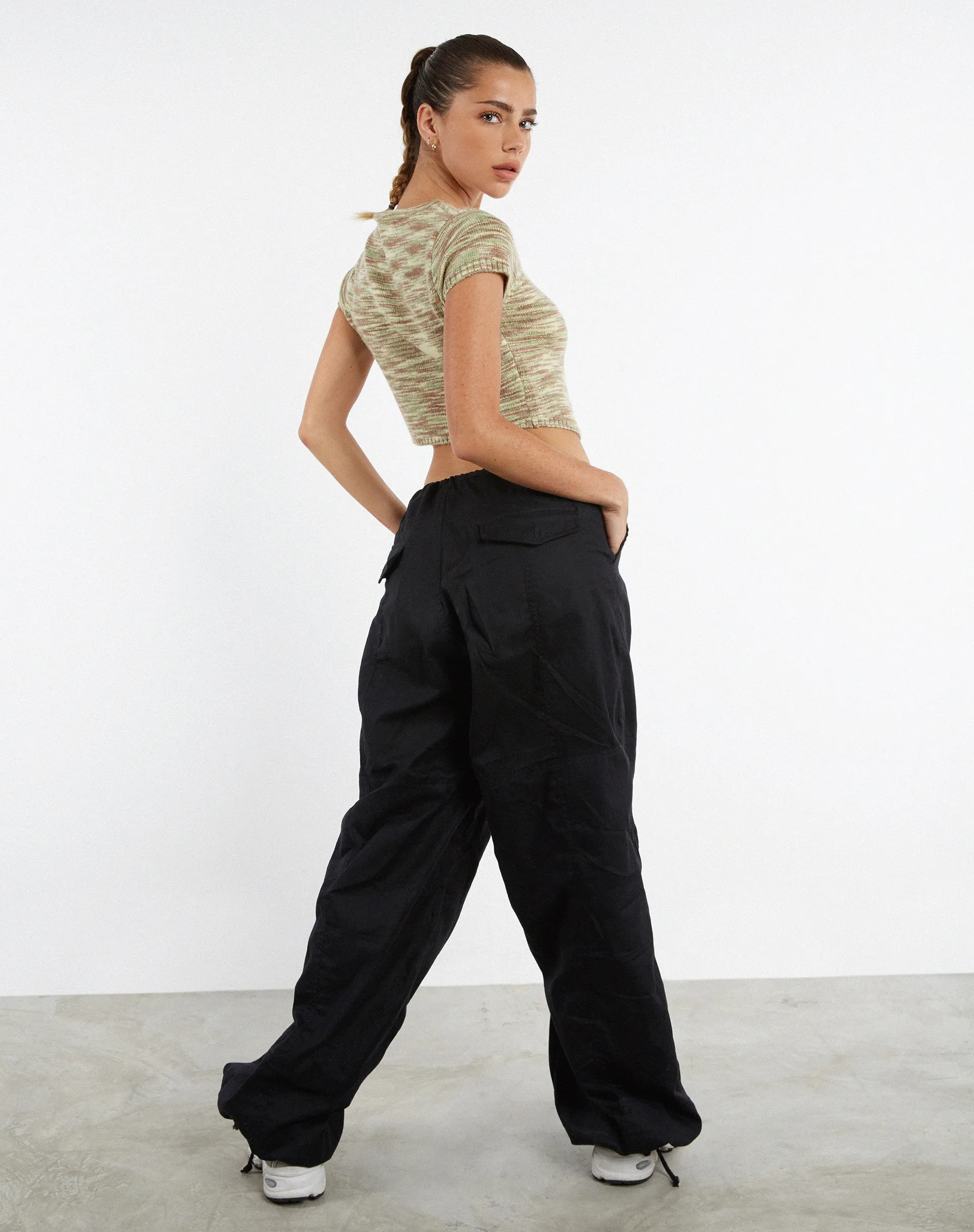 Sianda Crop Top in Mix Space Dye Khaki