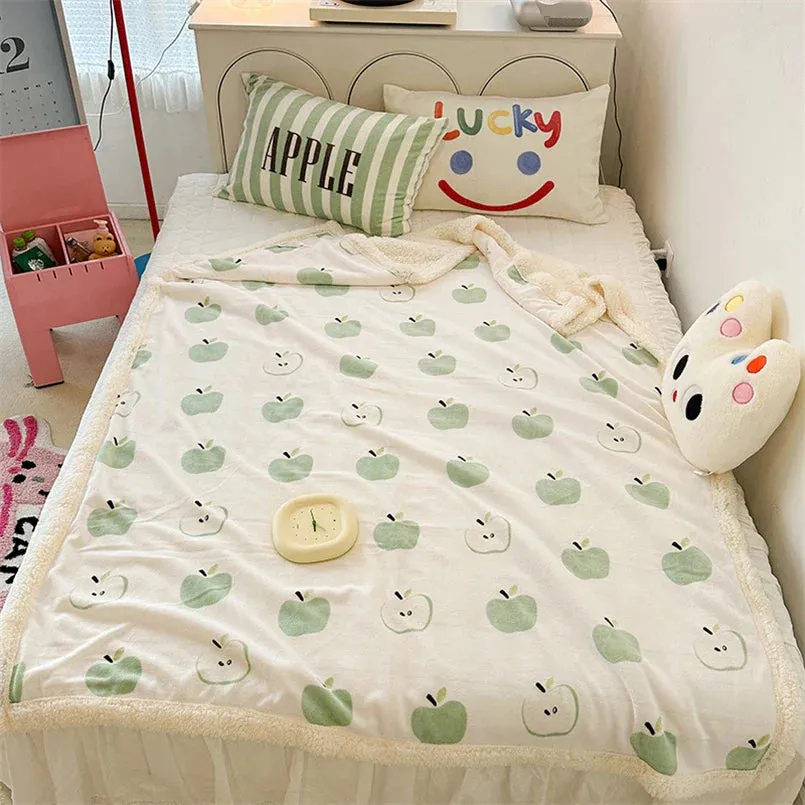 SINOTAO  -  Cartoon Lamb Fleece Office Nap Soft Shawl Blanket Warm Household Air Conditioning Sofa Cover Blanket All Seasons Universal