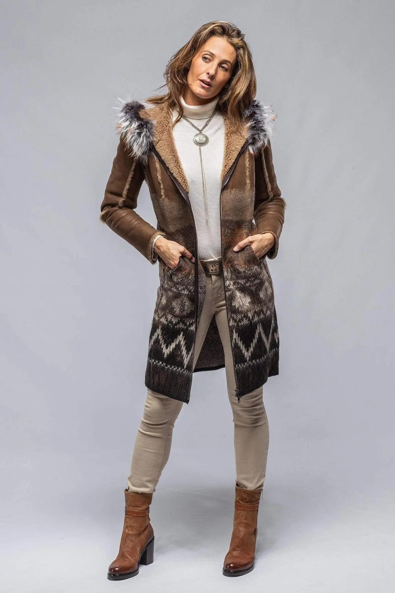 Sioux Shearling Knit Coat