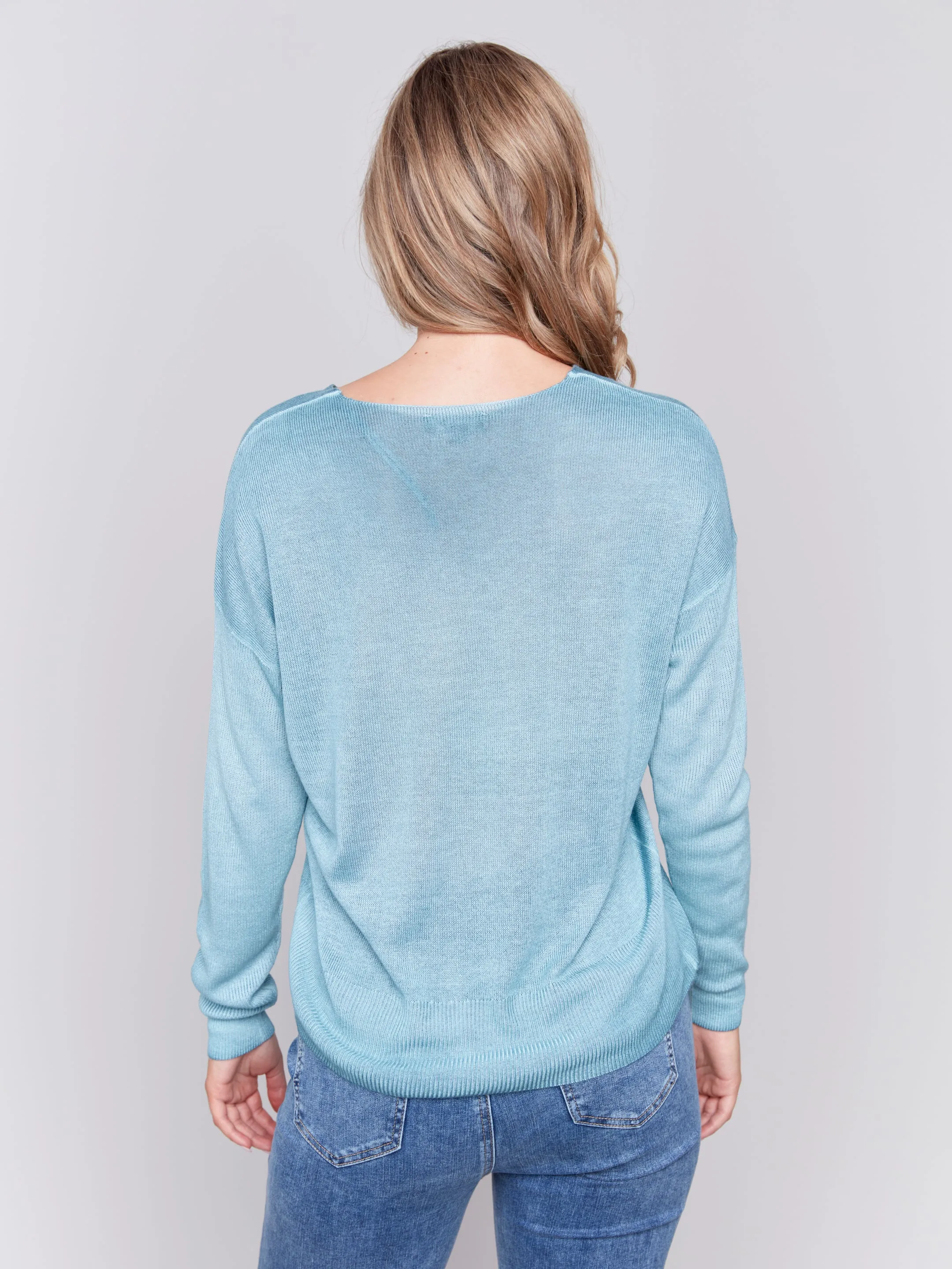 SNOW WASH V-NECK TOP