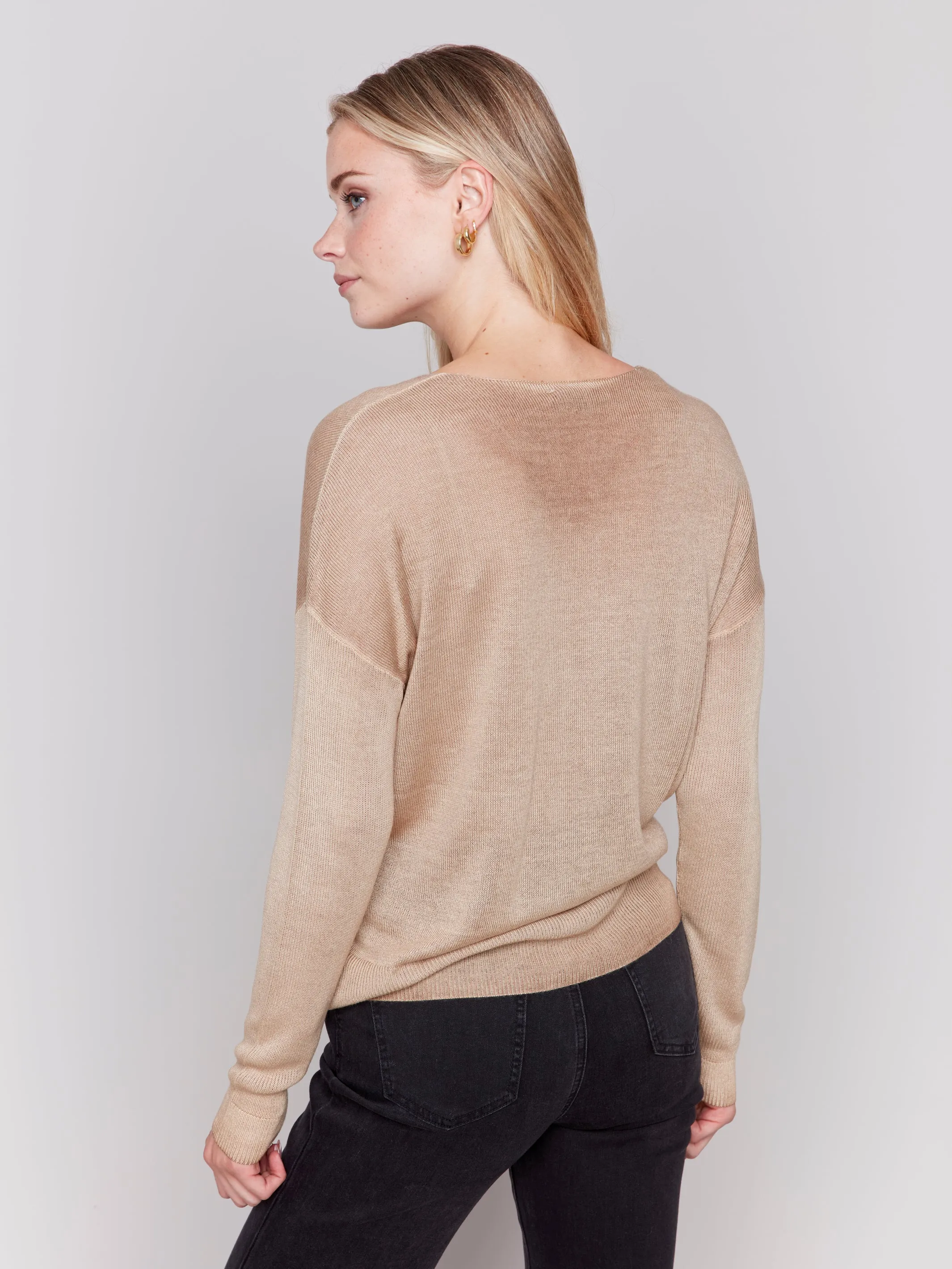 SNOW WASH V-NECK TOP