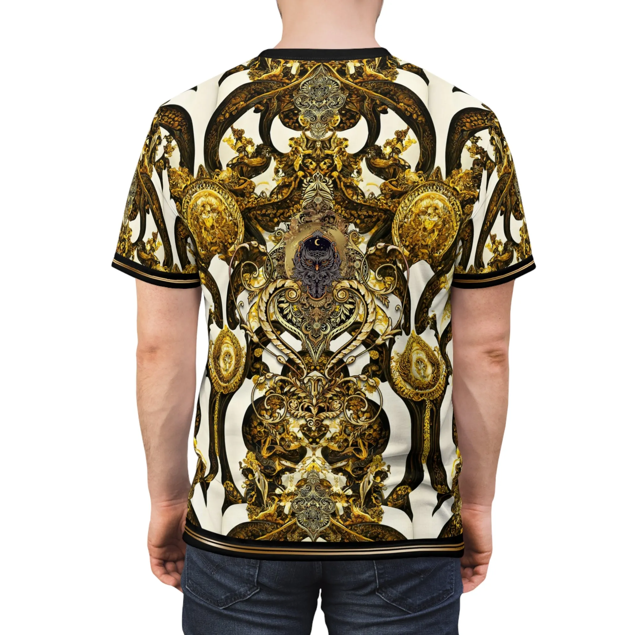 Splendor Baroque T-Shirt Unisex All Over Print Tee Ornate Gold Unisex T-Shirt | D20124