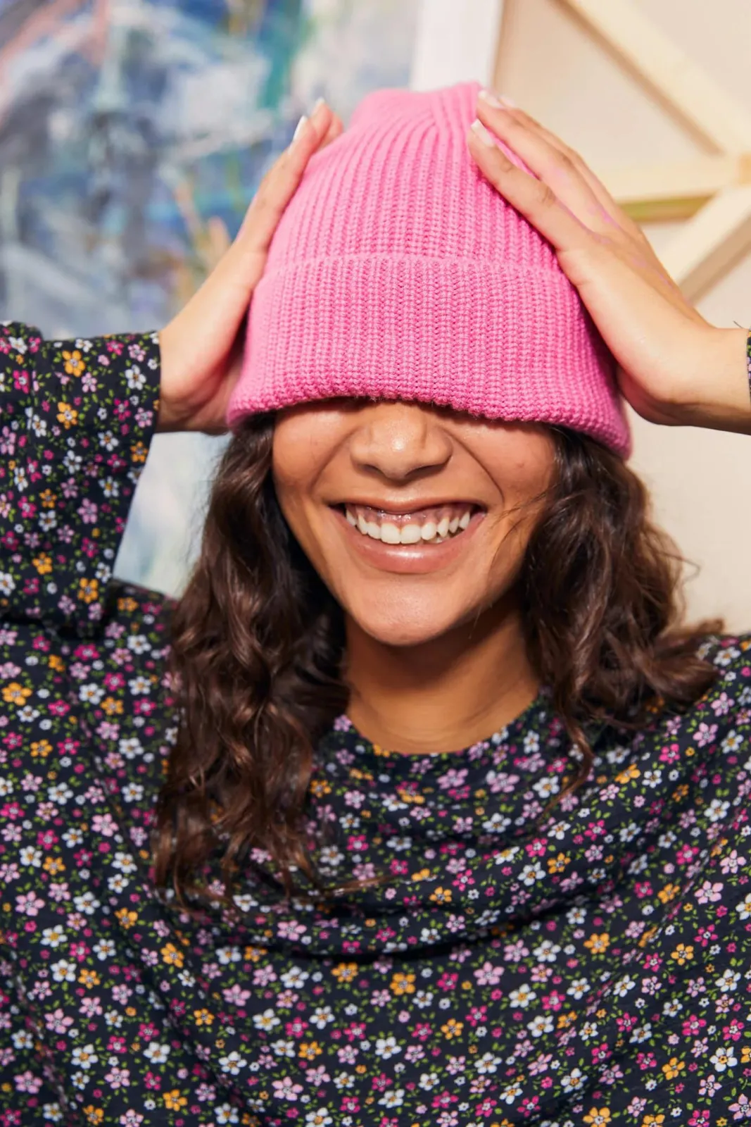 Stanton Knitted Beanie, Magenta